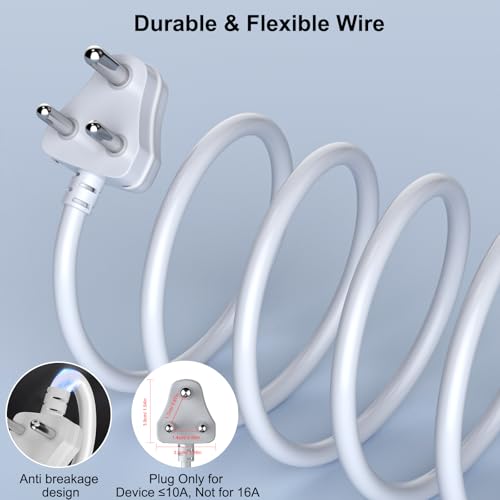 Image of Hoteon Extension Board 10 Meter, 2500W Extension Cord, 10A Heavy Duty Ultra-Long Wire, 2 Universal Outlets Power Cord with Surge Protection, 3-Pins Power Cable for Home Office Indoor Outdoor