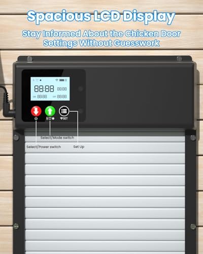 Verbesserte 3in1 Automatische Hühnerklappe Solar, WLAN-Fernbedienung, automatischer Hühnerklappe Hühnertür mit LCD-Display & Timer & Lichtsensor, elektrische Auto-Hühnertür, Aluminium Anti-Pinch