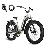 VELOWAVE Electric Bike 26' Fat Tire Electric Bike for Adults 1200w Peak Motor 47.97V 14.4AH Removable LG Cell Battery UL Certified Step-Thru Ebike with Cable Lock& Bell