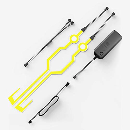Image of Allextreme Acrylonitrile Butadiene Styrene Extps1D El Led Helmet Light Strip with 3 Modes Flashing Night Bike Motorcycle Riding Signal Sticker (Yellow), Motorcycling