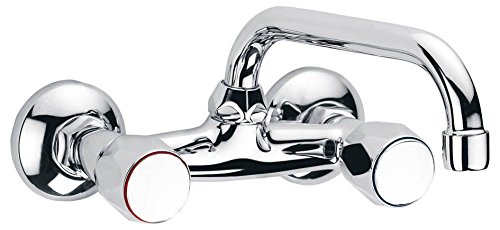 Clever 96089 GRIFO BIMANDO DE COCINA MURAL C/TUBO GUAYAMA CROMO, Cromado