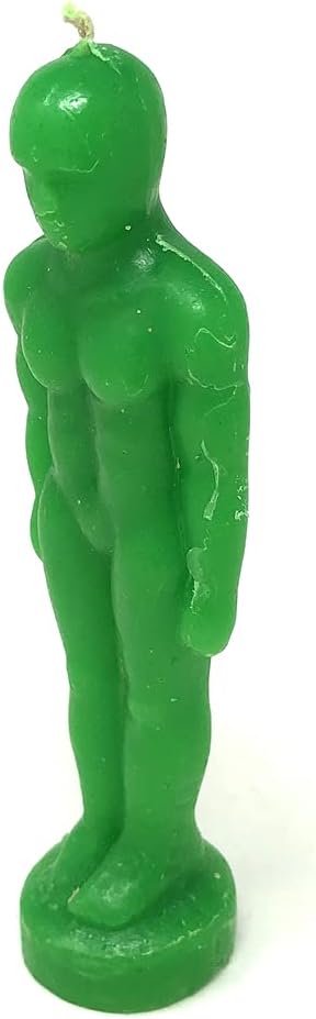 Green Male Spellcasting Image Candle – Wicca - Hoodoo