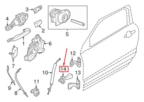 LR027612 Sangle de retenue charnière porte avant pour Range Rover Evoque