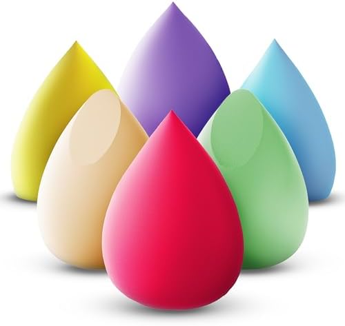 Makeup Sponge Set Blender Sponges 6 Pcs for Liquid, Cream, and Powder, Super Soft, Latex-Free Foam, Flawless for Liquid Cream Powder, Makeup Sponges for Foundation, Makeup Gift (Multicolored)