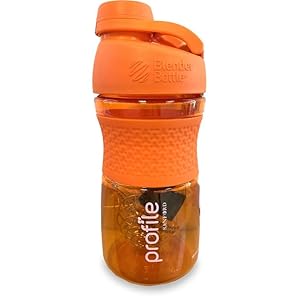 Orange Twist Blender Shaker with Wire Whisk, Shaker Bottle for Meal Replacement Powder Shakes, Pre/Post Workout Protein Mix Drinks, Shakes and Smoothies, BPA Free, 20 oz