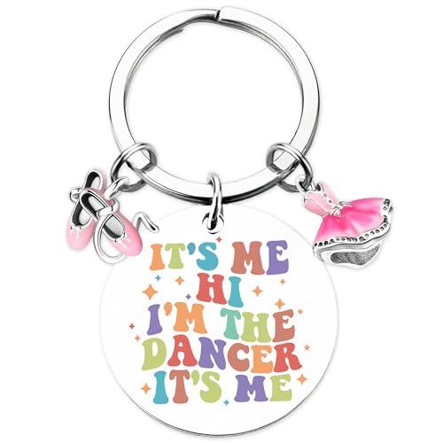 Dance Keychain Gifts for Women Girls - Funny Dancer Keyring for Sisters Friends with Best Quotes, Birthday Inspirational Accessories for Ballerina Fans Coach Teacher