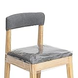 Jassoka 4Pack Plastic Chair Covers for Dining Room, Adjustable Clear PVC Chairs Protector, Anti Kitt