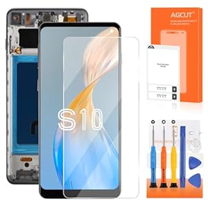 Lcd-scherm voor Samsung S10 LCD-scherm voor Galaxy S10 SM-G973F SM-G973U SM-G973W 6,1 inch Incell Scherm Vervanging Digitalizer Touchscreen Montage met Reparatie (zwart met frame, geen vingerafdruk)