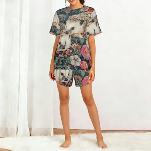Estampado floral de erizos lavable y resistente para confección de ropa de bebé 3