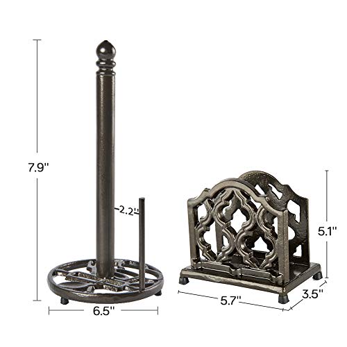 Jogreful 2 Piece Kitchen Counter Accessory Set With Cast Iron Paper Towel Holder thumb #5