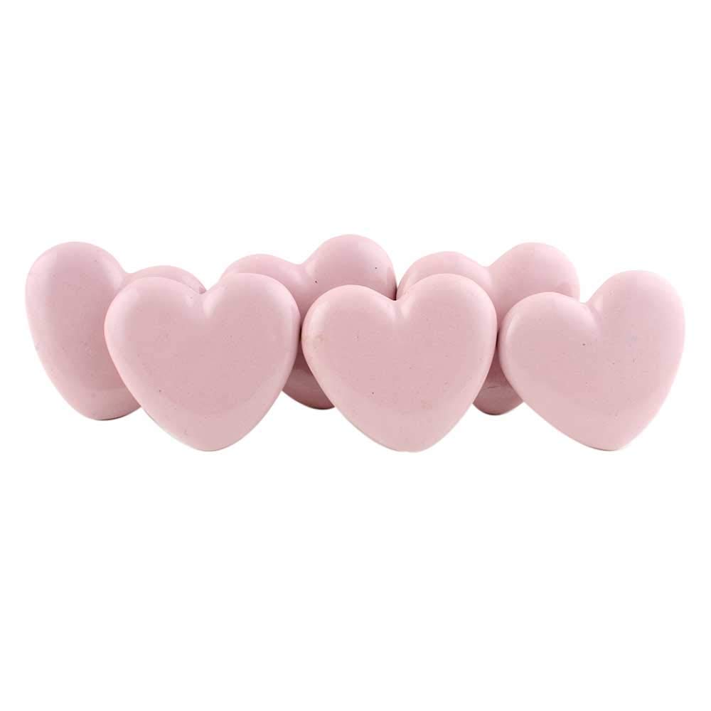 indian-shelf pack of 6 pink drawer pull- ceramic door pull- heart drawer knob- solid dresser knob- door handles- unique door knobs- vintage cabinet knobs- cute drawer knobs