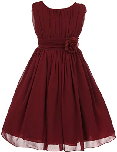 Flower Girl Dress Made with Yoryu Chiffon with Flower & Sash