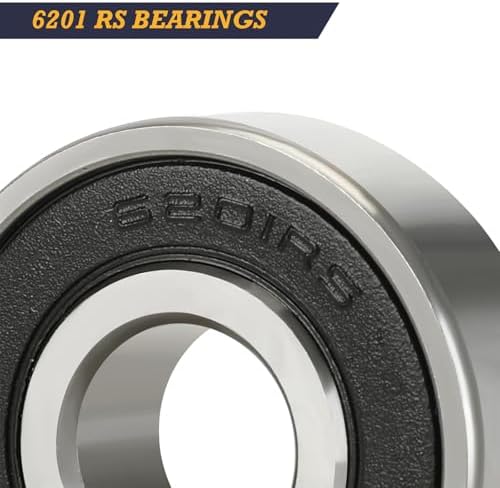 Oraivy 6201RS Bearings 5Pcs Double Rubber Seal Bearings Steel 12x32x10mm Deep Groove Ball Bearings - 4