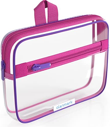TSA Approved Toiletry Bag 3-1-1 Kids Toiletry Travel Bag with Handle – Quart Size Bag with Zipper – Carry-on Luggage Clear Bag for Liquids – Airport Airline TSA Compliant Color Mix Pink & Purple