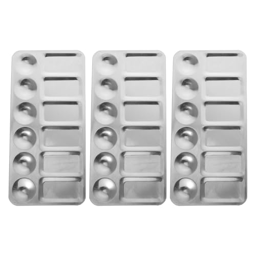 Tablero de herramienta de pintura LIFKOME con bandejas de aluminio plata antidesgaste para óleo