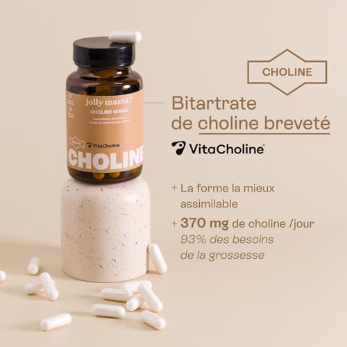 Jolly mama! Choline Mama | Bitartrate de Choline Brevetée | Vitacholine | Hautement Assimilable | Compatible Grossesse et Allaitement | Fabriqué en France | 60 Gélules – vue 3