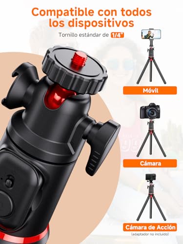 Mini trípode compatible con Android e iPhone con control remoto para fotos de grupo estables 3