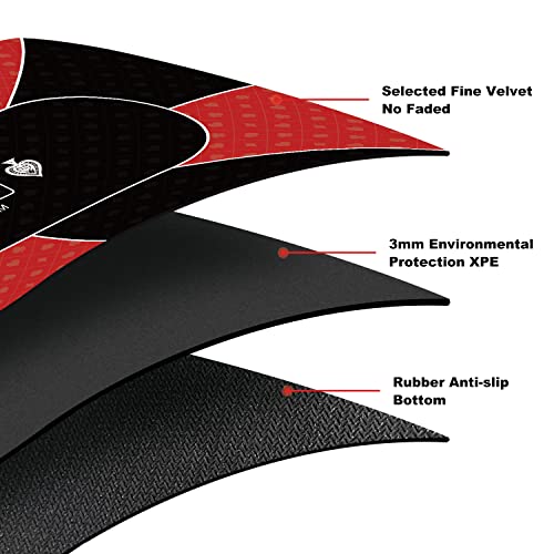 YUZPKRSI 70 x 35 Inch Poker Mat, 8 Players Texas Hold\'em Poker Rubber Mat Poker Topper for Tables, Folding Portable Poker Table Top Layout w/Carrying Bag for Poker Games, Blackjack, Casino - Thumbnail 3