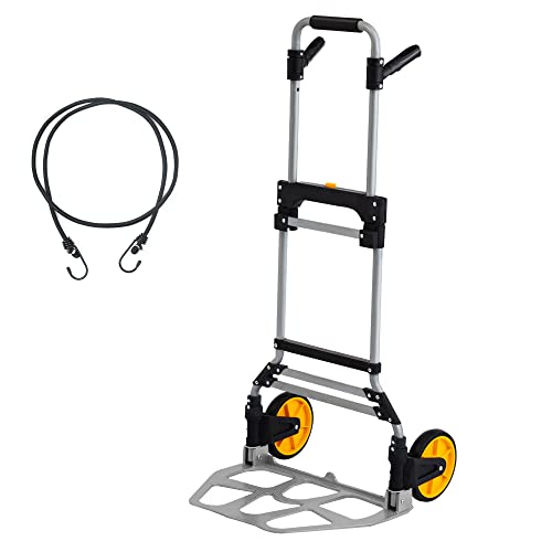 LEADALLWAY Sack Truck Heavy Duty 120kg Capacity Folding Hand Truck Multi Purpose with Double Telescoping Handle