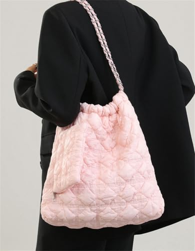 Waterproof Nylon Crossbody Bag Women Quilted Hobo Bag Large Puffy Shoulder Bags Carryall Magnetic Handbag Travel2