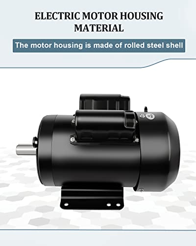 Electric Motor 3Hp 1750Rpm Farm Duty Single Phase Motor 4 Pole 1-1/8 Shaft Diameter 184T Cw/Ccw Tefc Ip55 60Hz #TOP5