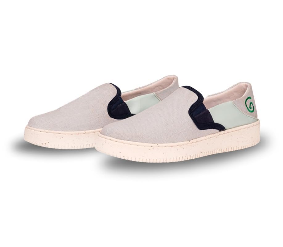 Women's Casual Slip-On Shoes | Eco-Friendly Recycled Material | Breathable Denim Canvas Loafers | Lightweight & Comfortable Daily Use | Stylish Marine Grace Sneakers | Teal Blue - 3 UK-image-14