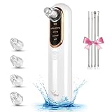 Yccu Mitesserentferner Porenreiniger Porensauger mit 4 Saugköpfe Mitesser Sauger Pickelentferner Vakuumsauger 4 Modi Gesichtsporenreiniger USB-Laden Akne Entferner Gerät Blackhead Remover