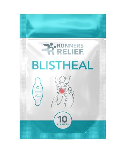 BLISTHEAL - Blister Plasters for Toes, 10 Hydrocolloid Plasters in a Pack, Sweatproof, Waterproof, Fast Healing, Foot Care, Invisible (Size C - 17mm x 60mm)