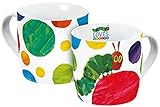 Close Up Raupe Nimmersatt Tasse Kunterbunt - weiß, Bedruckt, aus Keramik, Fassungsvermögen ca. 250 ml.