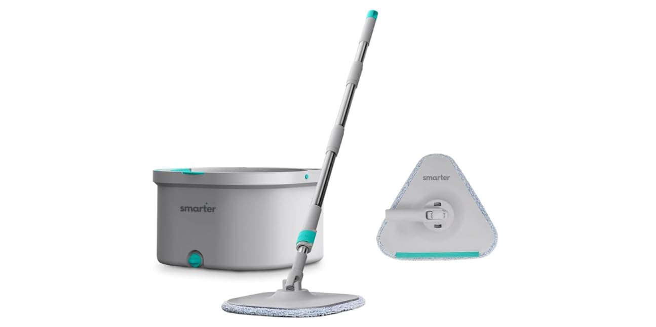 SMARTER AQUA MASTER + ÜÇGEN APARAT TEMİZ & KİRLİ SUYU AYIRMA ÖZELLİĞİ OTOMATİK TEMİZLİK SETİ MOP PASPAS CAM VE KÖŞE İÇİN