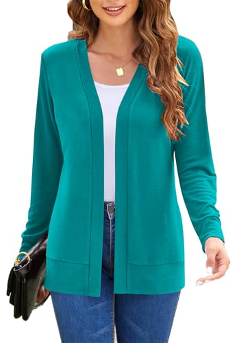 Image of Womens Casual Lightweight Long Sleeve Cardigan Flowy Soft Open Front Knit Cardigan Sweaters
