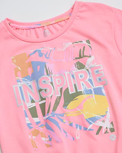 Rbx Girls? Active Set ? Performance Short Sleeve T-Shirt, Capri Yoga Pants Leggings Set (2 Pack), Size 7/8, Cotton Candy/Purple Tulle #TOP4