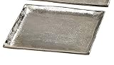 schale versilbert Schöner Dekoteller aus massivem Aluminium in eckiger Form. Wählen Sie zwischen den Modellen.