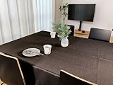 【cloth shop 布や】 テーブルクロス 撥水 長方形 4人がけ (ブラウン[杢調] 約130cm x 150cm [1枚入り])