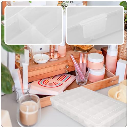 Rangement ongles transparent anti-poussière à compartiments modulables