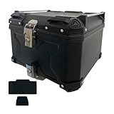 WAITREE 【57L】バイク トップケース リアボックス 大容量 ヘルメット対応 ワンタッチ脱着 ツーリング用 防水 防犯 ロック付き ブラック リアボックス 二重ロック