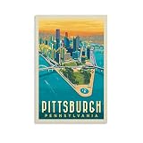 Retro-Poster, Pittsburgh Reiselandschaft, Poster, 