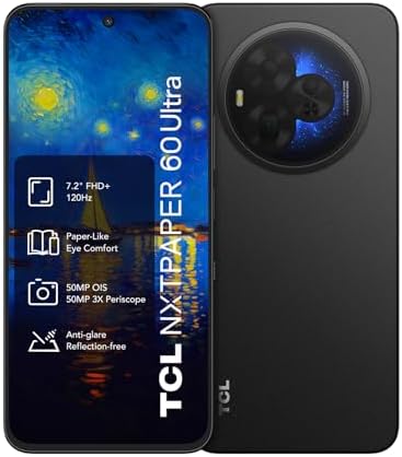 TCL NXTPAPER 60 Ultra 5G Android Smartphone,7.2" FHD+,12GB RAM+256GB ROM,Eye Care Phone,Nebula Black