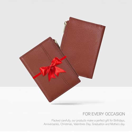 Image of Oak Leathers Wallet For Women Full Grain Leather - Small RFID Coin Purse Credit Card & ID Holder for Ladies,Bifold Wallets for Teenager | Small