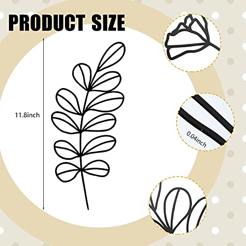 6 Pieces Metal Wall Art Minimalist Line Decor Flower Botanical Leaf Metal Art Modern Natural Floral Line Wall Decorations For Bedroom, Living Room Bathroom Kitchen Outdoor #TOP1