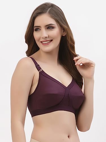 Image of Floret Women's Pure Cotton-Fabric Non Padded & Non-Wired Cut & Sew /Full Coverage Bra