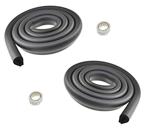 TUKA 4 Mètre Anti Choc Protecteurs, U-Forme Rouleau en Mousse Protections Bords de Table en verre, Sécurité épreuvage pour Bébé et Enfants, Suave Protections de rebords 2x2M, Noir, TKD7003 black