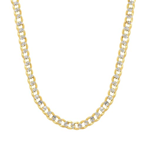 Savlano 925 Sterling Silver Diamond Cut Flat Cuban Chain Necklace - 18K Gold Plated Pave Curb Chain for Women & Men Comes with Gift Box - Made in Italy (6.5, 18) by Savlano - Used condition - US$157.24
