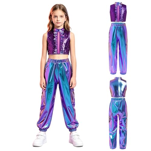 Costume avec paillettes tenue street dance pour fête et ensemble de danse hip hop