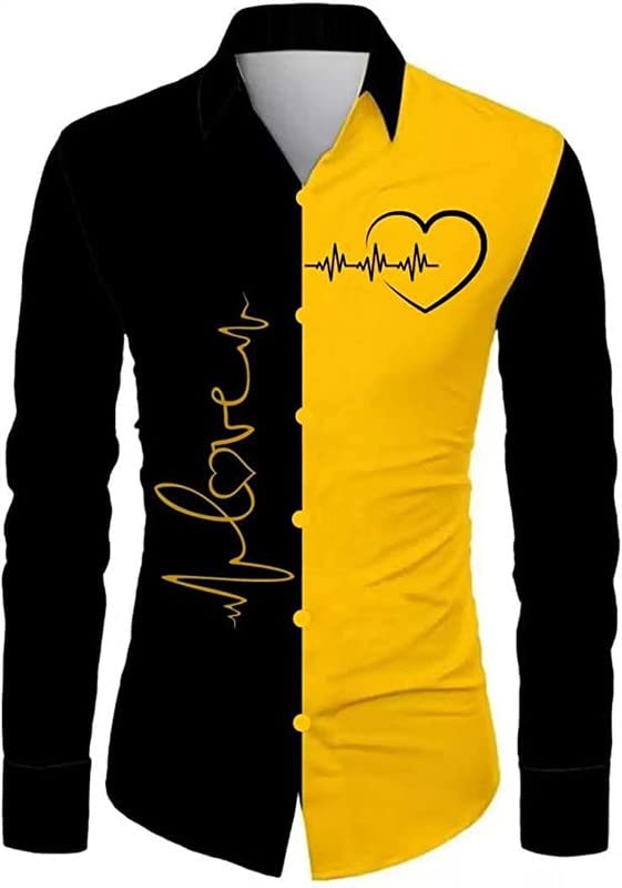 GenericMN CREATION Men's Shirt Fabric (Love Life Digital Printed Unstitched Polyester Material 2.25 Meter).