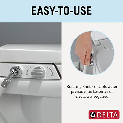 Delta Faucet Refresh Elongated Bidet Toilet Seat, Bidet Attachment for Toilet, Elongated Toilet Bidet, Elongated Toilet Seat, Bidet Sprayer, Toilet Water Spray, White 833004-WH