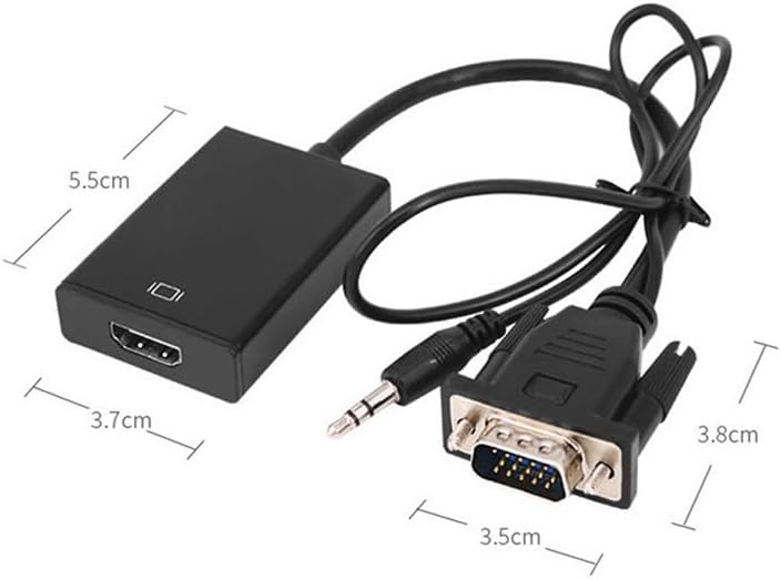 VGA to HDMI-Compatible Cable Adapter 1080P Audio Splitter Power Supply Cable Converter Adapter for PC Projector