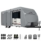 DikaSun Travel Trailer RV Cover, 7-Ply Layers Top 14-16ft Windproof Waterproof UV Protection Ripstop