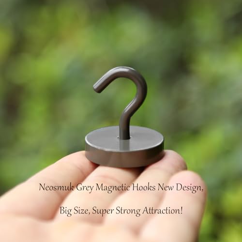 Image of Neosmuk Magnetic Hooks Steel Tube Design for Cruise,130lb+ Grey,10 Pack | Cruise Ship Essentials,Heavy Duty Magnett Hooks for Cabins, Refrigerator, Grill, Hanging, and Travel Extra Strong Must-Haves