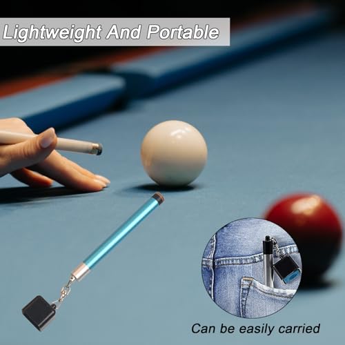 LAKE OF FIRE Square Pool Cue Chalk Holder – 2-in-1 Billiard Accessory with Pool Chalk Holder & Cue Tip Tool(Blue)